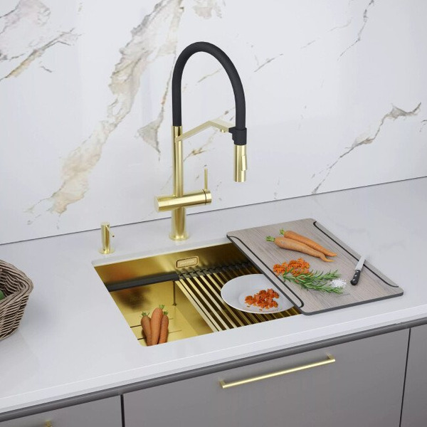 Кухонная мойка Paulmark Next-Multi Sink 54 UNI PM785445-LG (светлое золото)