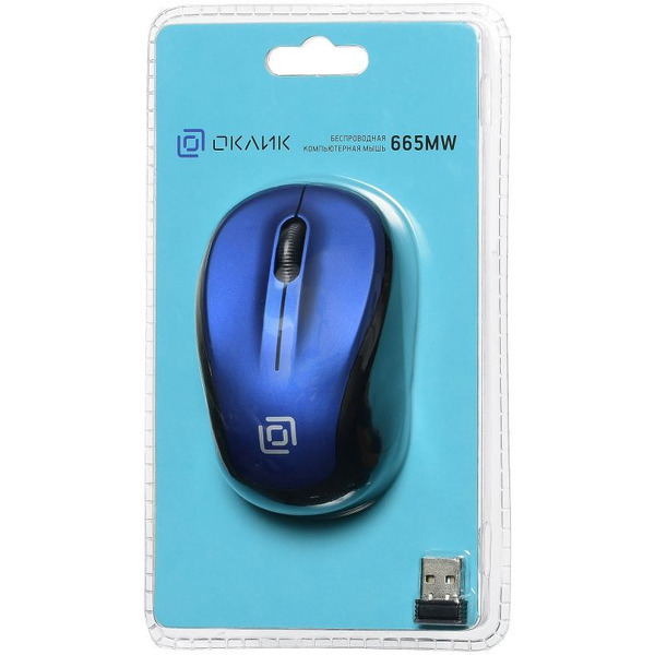 Мышь Oklick 665MW (черный/синий)