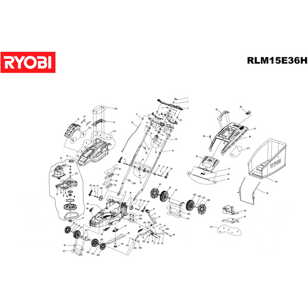 Газонокосилка Ryobi RLM15E36H (5133002345)