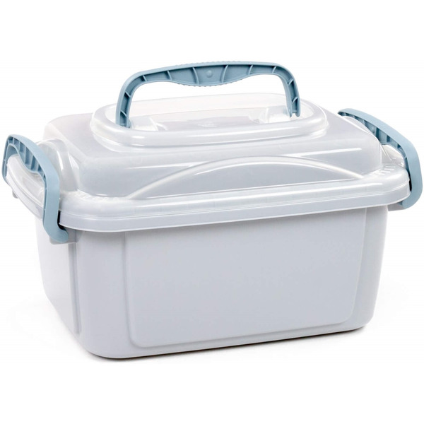 Контейнер с крышкой №55, 8,6 литра (корпус дымчатый, крышка прозрачная)