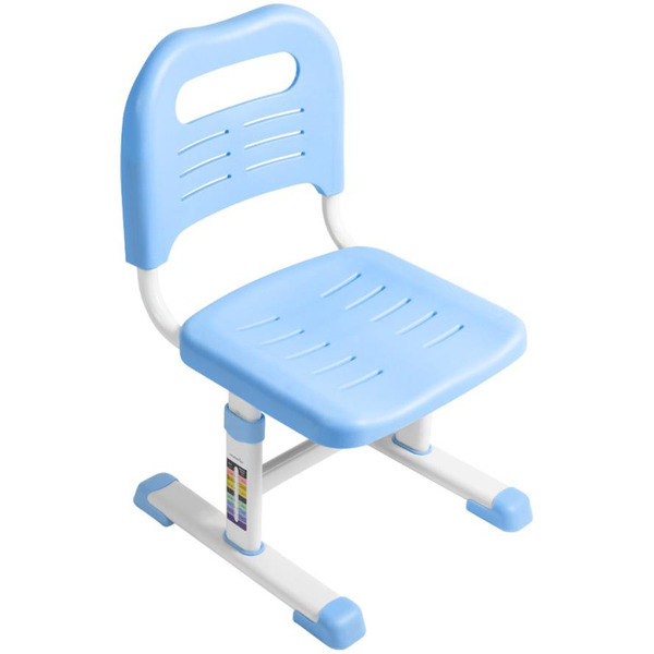 Парта+стул Anatomica Avgusta с выдвижным ящиком, подставкой и светильником (белый/голубой)