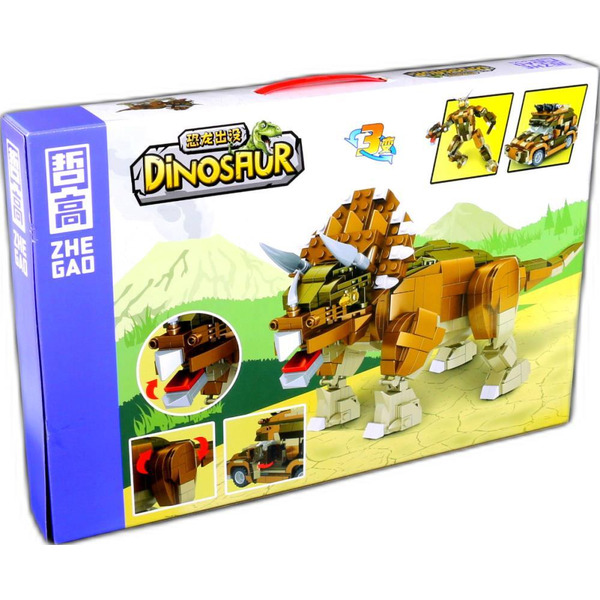 Конструктор Zhe Gao QL1743 Трицератопс 3 в 1