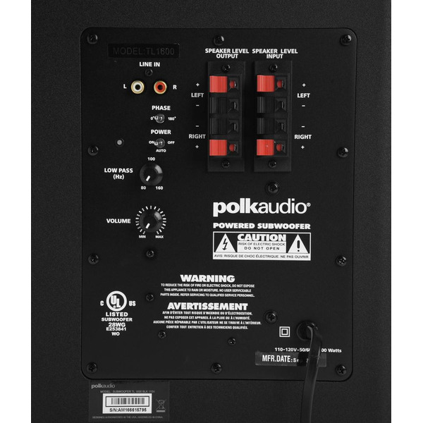 Акустическая система POLK AUDIO TL1600 SYS BLK 230V