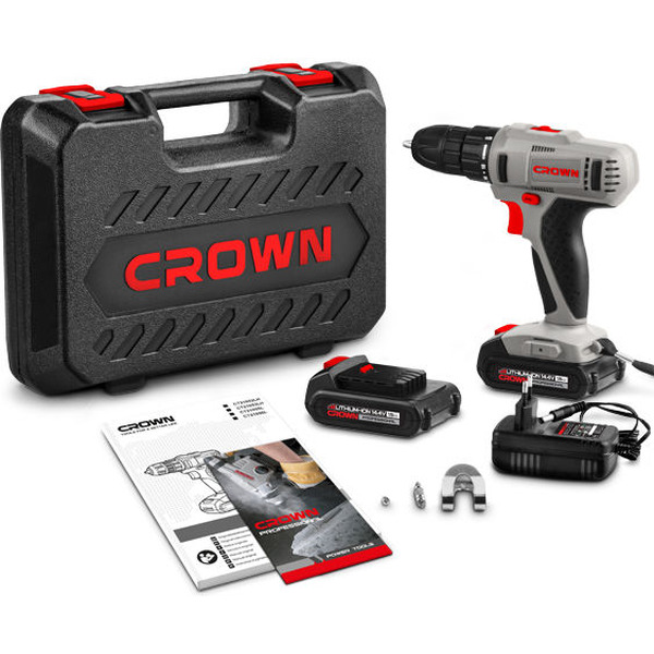 Дрель-шуруповерт Crown CT21055L-1.5 BMC (с 2-мя АКБ, кейс)
