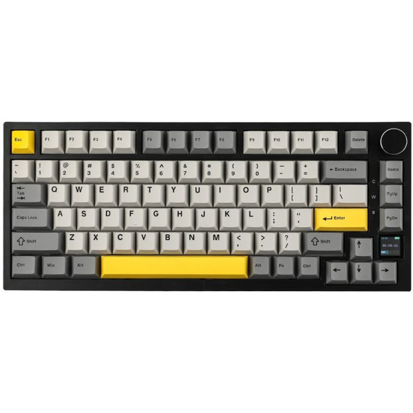 Компьютерная клавиатура AJAZZ AK820 PRO Gift Switch (черно-серая с желтым)