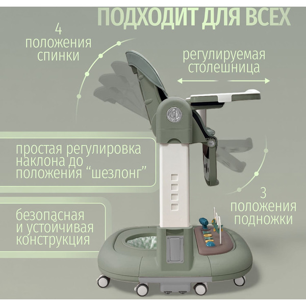Стульчик для кормления Bubago William BG 193-1 (Зеленый)