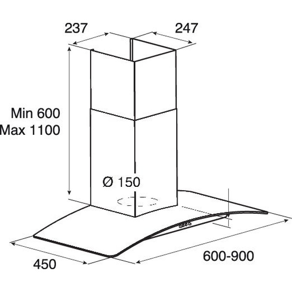 Кухонная вытяжка Jetair TORY P 60 INX