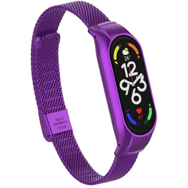 Ремешок Bingo Stainless Grid для XIAOMI Mi Band 7 (фиолетовый)