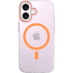 Задняя накладка CASE Translucent Strip Apple iPhone 16 (прозрачно-оранжевый)