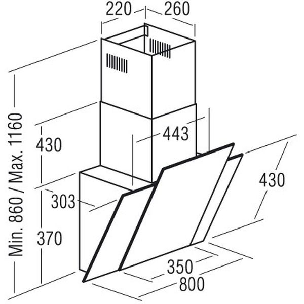 Вытяжка САТА THALASSA 800 XGBK/D