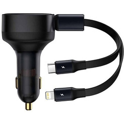 Автомобильное зарядное Baseus Enjoyment Retractable 2-in-1 Car Charger C+C 33W C00035500111-00