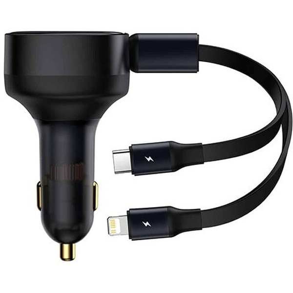 Автомобильное зарядное Baseus Enjoyment Retractable 2-in-1 Car Charger C+C 33W C00035500111-00
