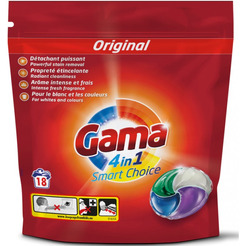 Капсулы для стирки GAMA Smart Choice Original 4-в-1 (18 шт*22г)