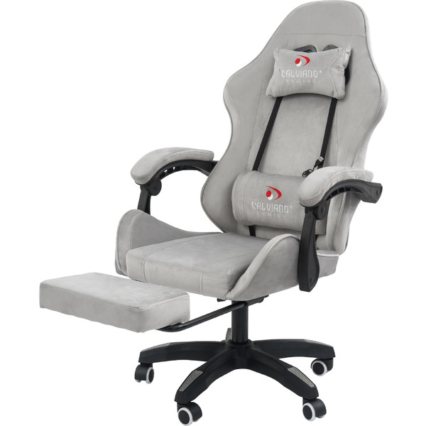Вибромассажное кресло Calviano 1584 (велюр, серый)