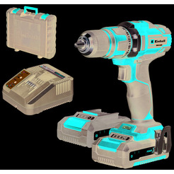 Дрель-шуруповерт Einhell TE-CD 18/40-1 Li (4513939) с 2-мя АКБ, кейс