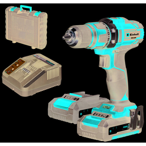 Дрель-шуруповерт Einhell TE-CD 18/40-1 Li (4513939) с 2-мя АКБ, кейс