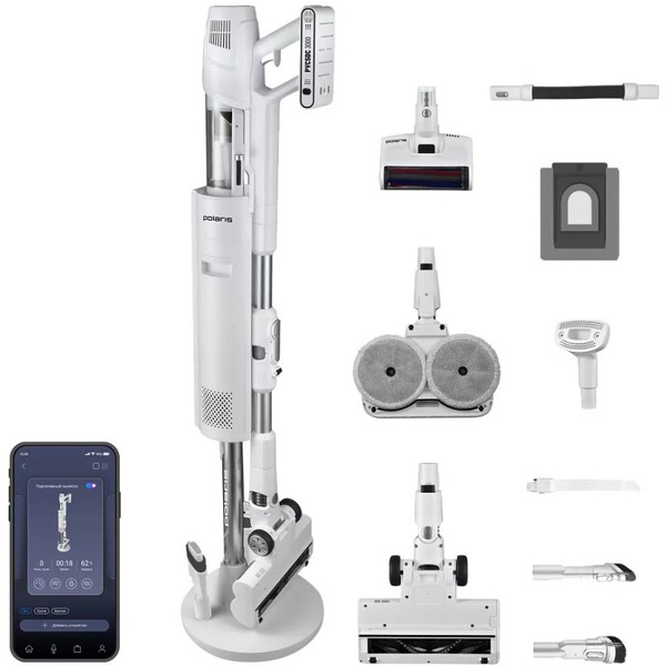 Пылесос портативный POLARIS PVCSDC 3000 WIFI IQ Home (Белый)