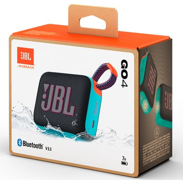 Беспроводная колонка JBL Go 4 (черный/оранжевый)
