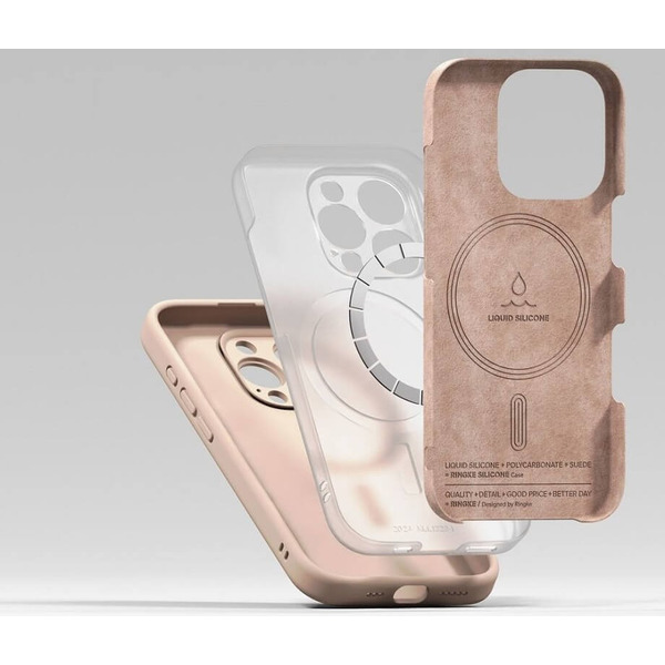 Чехол RINGKE SILICONE MAGNETIC MAGSAFE для IPHONE 16 PRO MAX PINK SAND