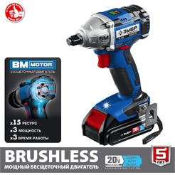 Гайковерт Зубр Профессионал GB-250-22 (с 2-мя АКБ, кейс)