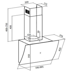 Кухонная вытяжка LEX Plaza GS 900 (белый)