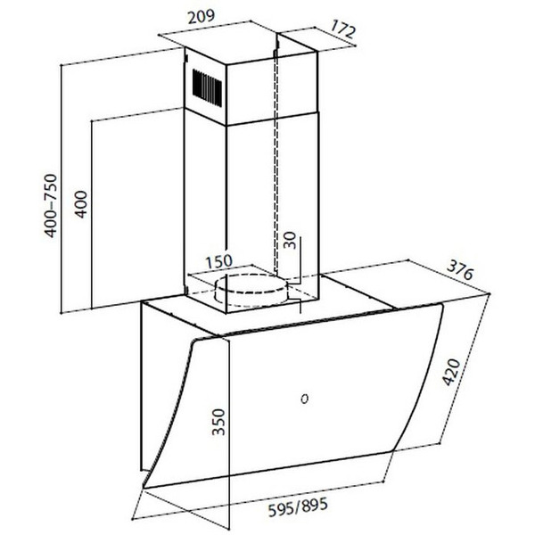 Кухонная вытяжка LEX Plaza GS 900 (белый)