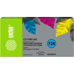 Картридж струйный Cactus CS-F9K16A 728XXL (пурпурный)