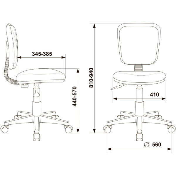 Кресло детское Бюрократ CH-W204NX (оранжевый TW-96-1/пластик белый)