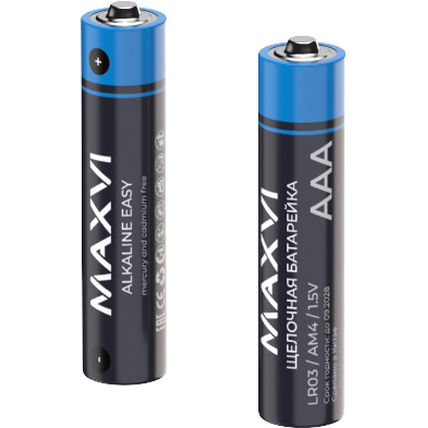 Щелочная батарейка Maxvi MBLR03ES4 AAA, alkaline, 4 шт