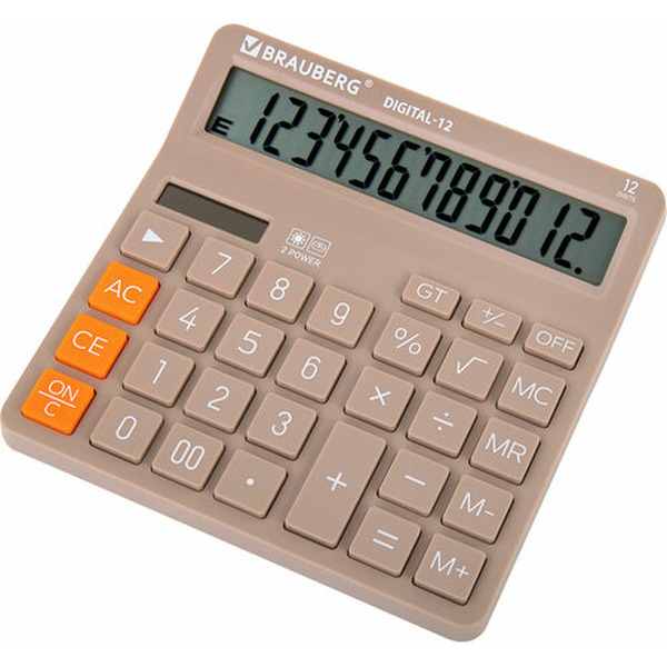 Калькулятор BRAUBERG Digital-12 272970 (бежевый)