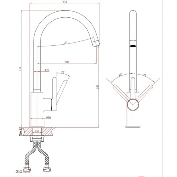 Смеситель для кухни A-Five A5-0924