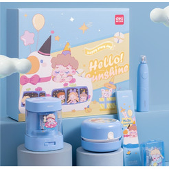Набор канцелярский DELI 33303BBLUE (карандаши, точилка, пылесос, ластик)