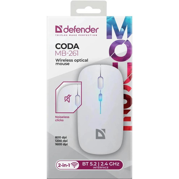 Мышь Defender Coda MB-261 (белый)
