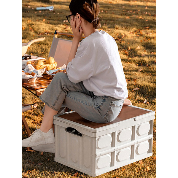 Органайзер складной со столиком и ручками Happy Home HH-001 (белый) 50л.