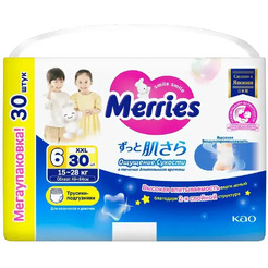 Подгузники-трусики детские Merries XXL 15-28кг (30шт)