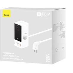 Сетевое зарядное Baseus PowerCombo Digital PowerStrip 2AC+1U+1C+Retractable-C 65W PSLR000602 (белый)