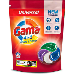 Капсулы для стирки универсальные GAMA Smart Choice 4 в 1 (60 шт)