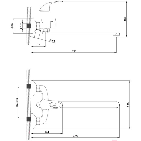 Смеситель Diadonna D22-150