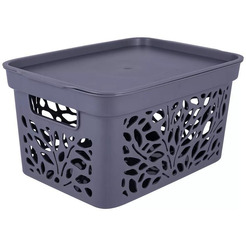 Корзина с крышкой Полимербыт Leaves 5,5л 4383601