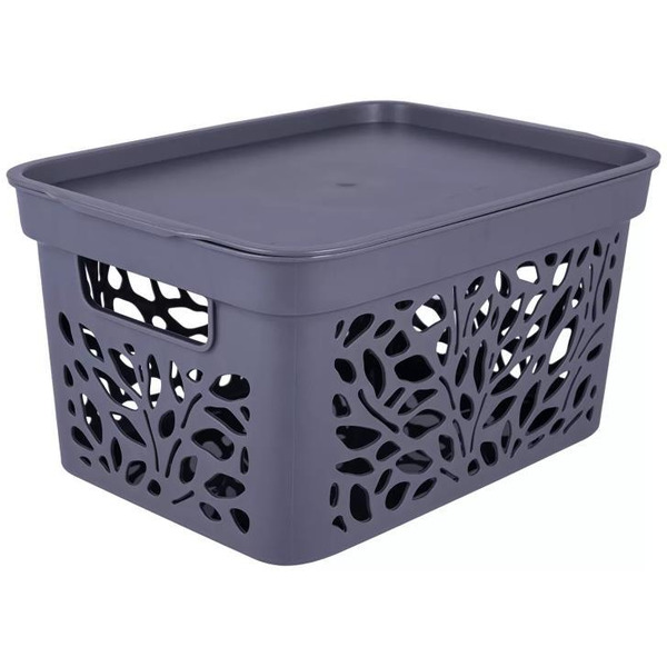 Корзина с крышкой Полимербыт Leaves 5,5л 4383601