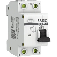 Дифференциальный автомат EKF Basic АД-12 1P+N 16А 30мА АС C 4.5кА