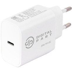 Сетевое зарядное устройство Digitalpart FC-130 (с кабелем Type-C/Lightning)