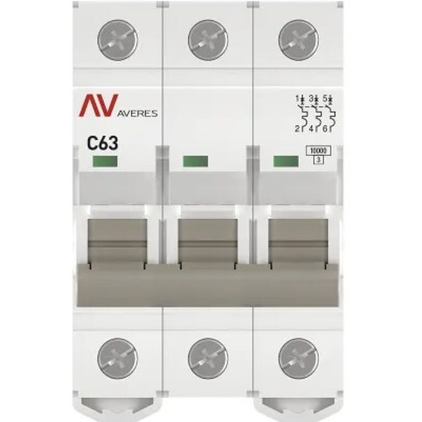 Выключатель автоматический EKF Averes AV-10 3P 63A (C) 10kA
