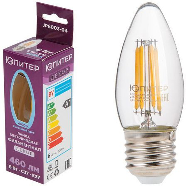 Лампа светодиодная филаментная ЮПИТЕР JP6003-04