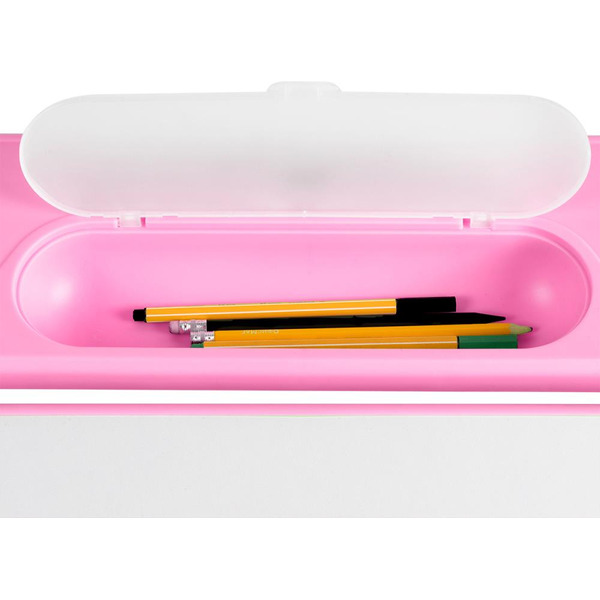 Парта+стул Anatomica Avgusta с выдвижным ящиком и подставкой (белый/розовый)