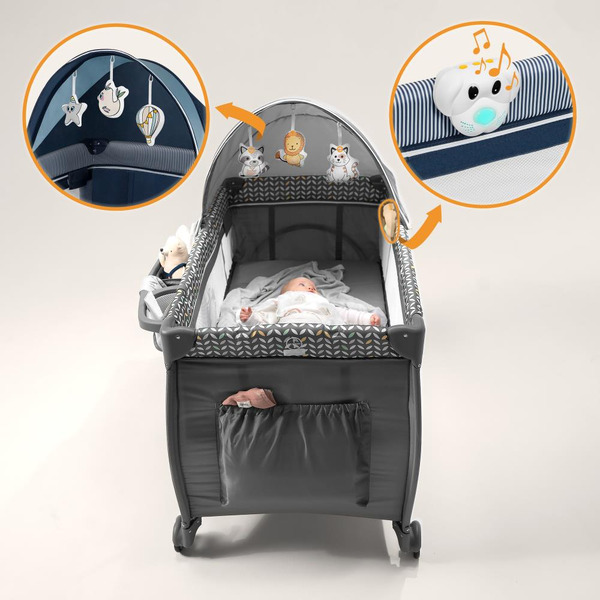 Кровать-манеж Lionelo Sven Plus (Blue Navy)