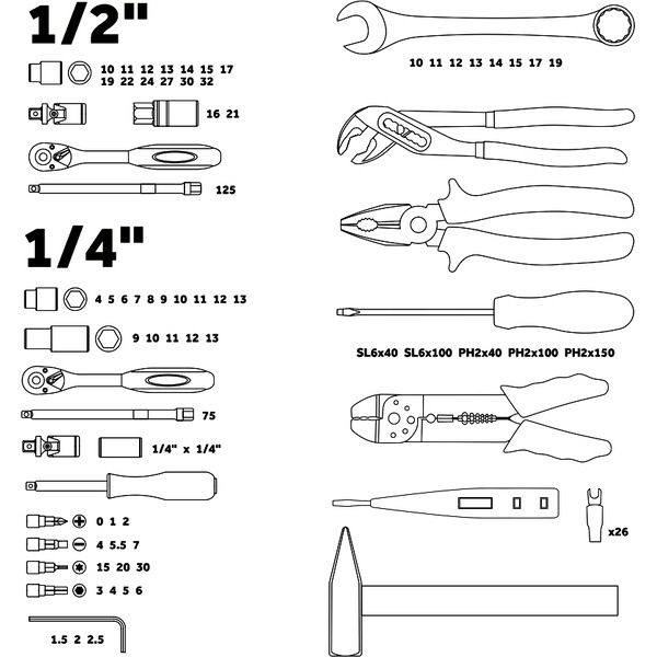 Набор слесарного инстр-та в чем. PRO STARTUL (PRO-099) 99пр.