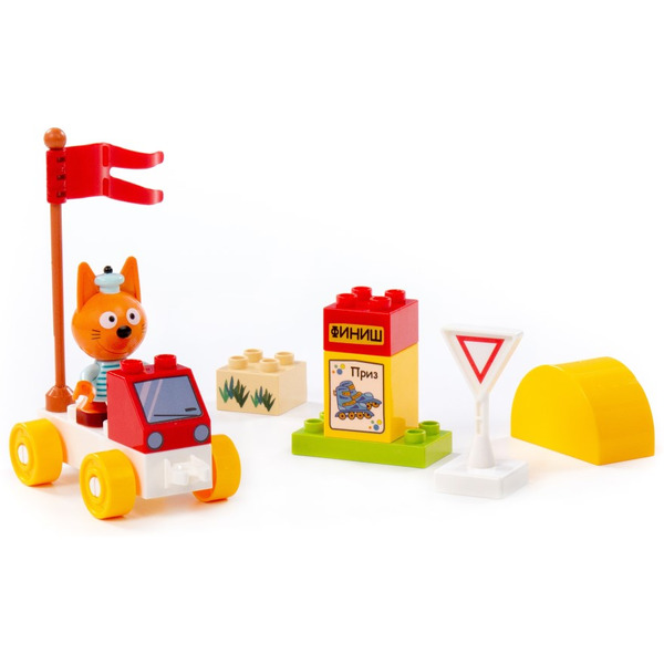 Конструктор Полесье Макси Три кота. Коржик и большие гонки 75854