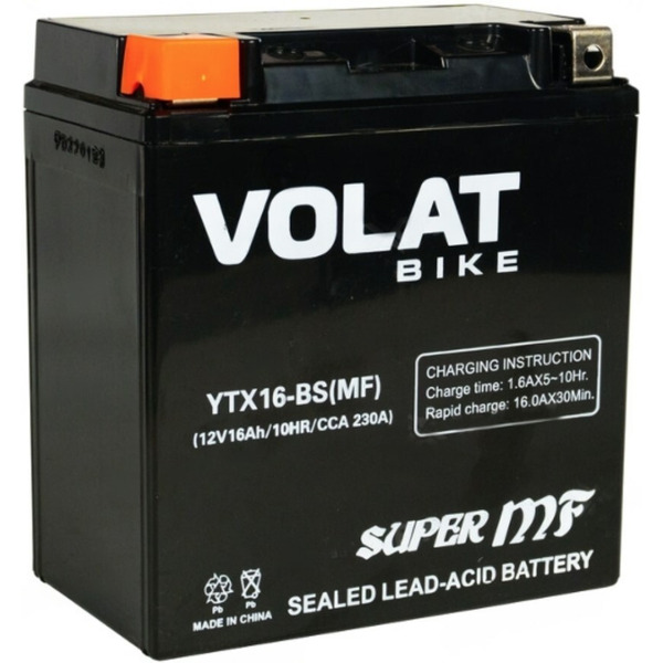 Мотоаккумулятор VOLAT YTX16-BS 16Ah (MF) L+