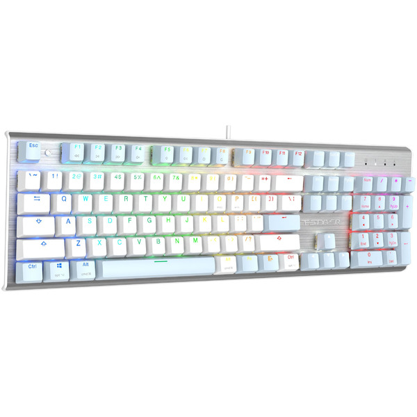 Клавиатура A4Tech Fstyler FS100 Neon (серебристый/голубой)